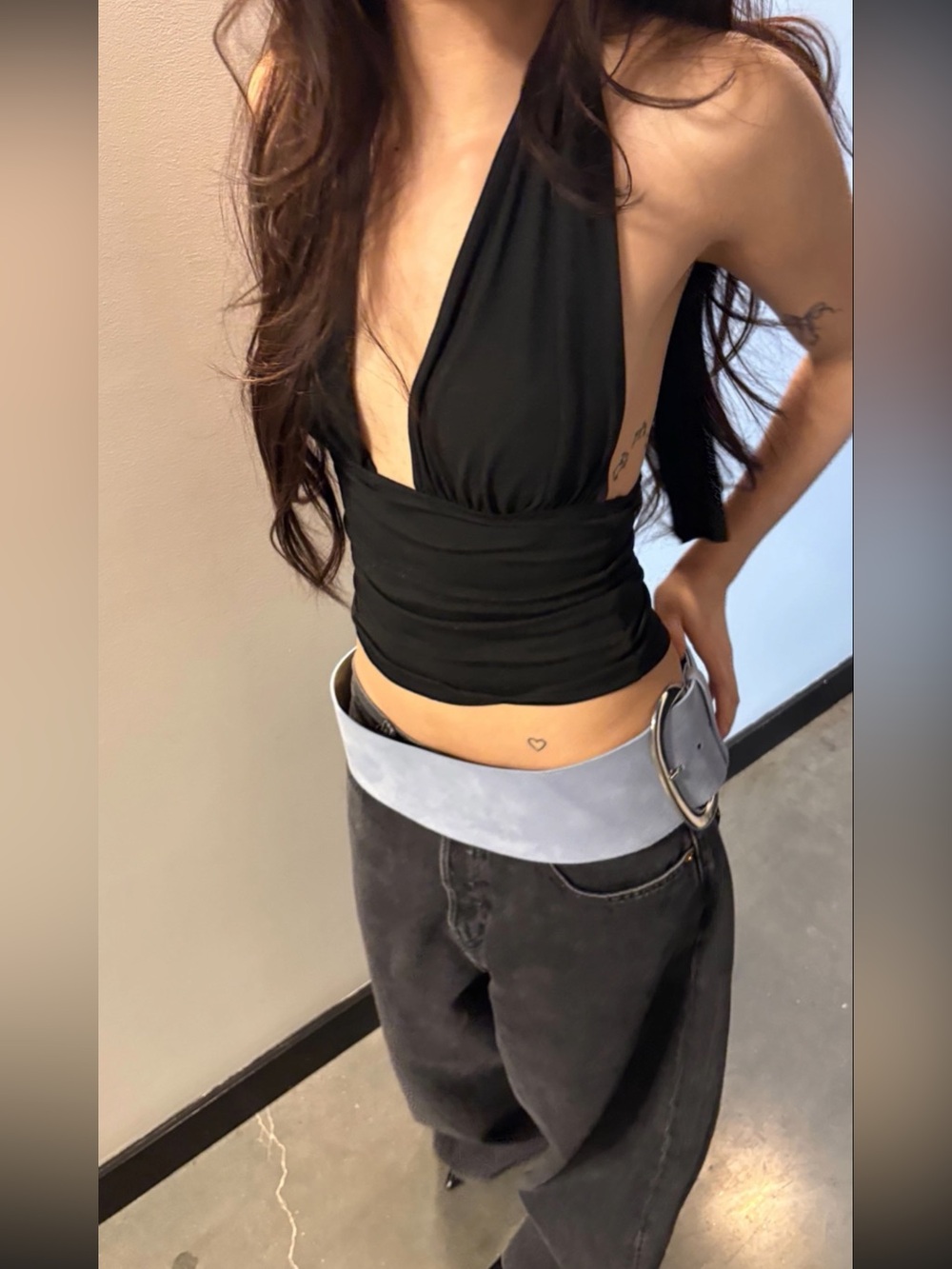 Black halter top